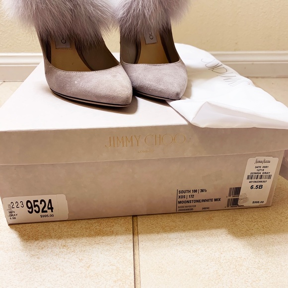 Jimmy Choo South Suede Fur Pumps - Picture 6 of 12